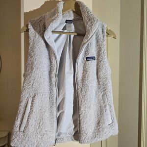 Patagonia Fleece Vest Women's Gray Full Zip Lightweight Puffer‎ Gilet Size M